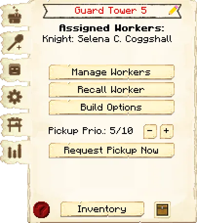 Main interface tab of the Guard Tower it's GUI